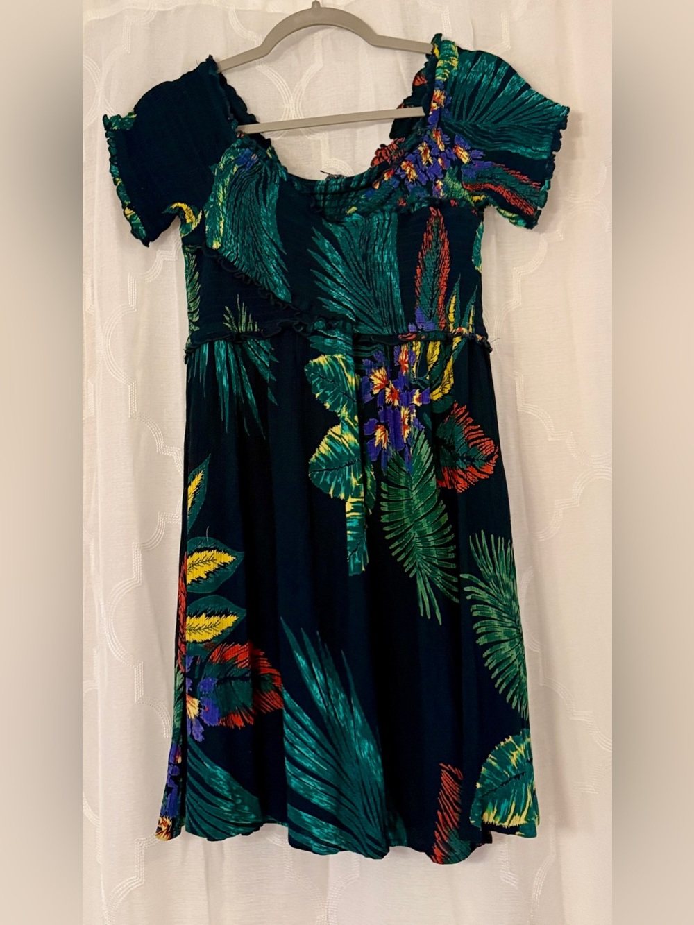 Patrons of Peace Tropical Floral Smocked Midi Dress | Large